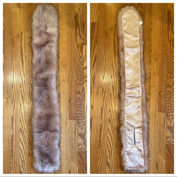 NWOT Faux Fur Pull Through Champagne Blush Scarf - Picture 5 of 10